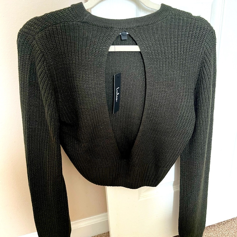 Lulus green open back sweater